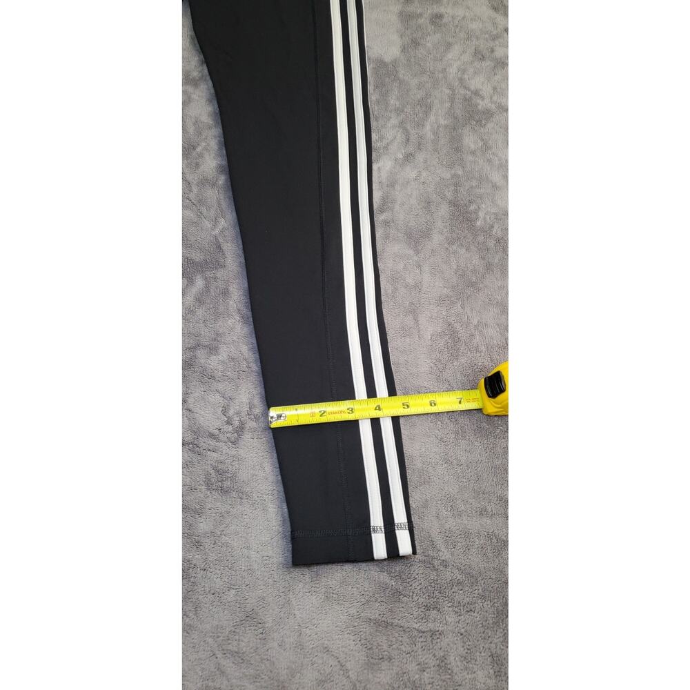 Adidas Sz XS Women's Climalite 3-Stripe Full Length Tights Black White Ca16 - Picture 4 of 9